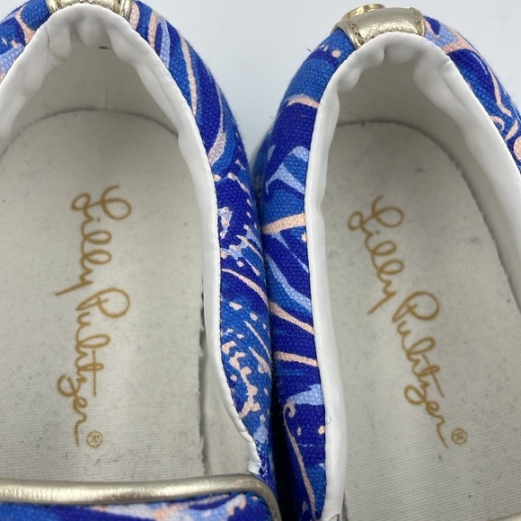 Lilly Pulitzer Women Sneaker Slip on Shoe SZ 7 Blue/Pink - Picture 8 of 12